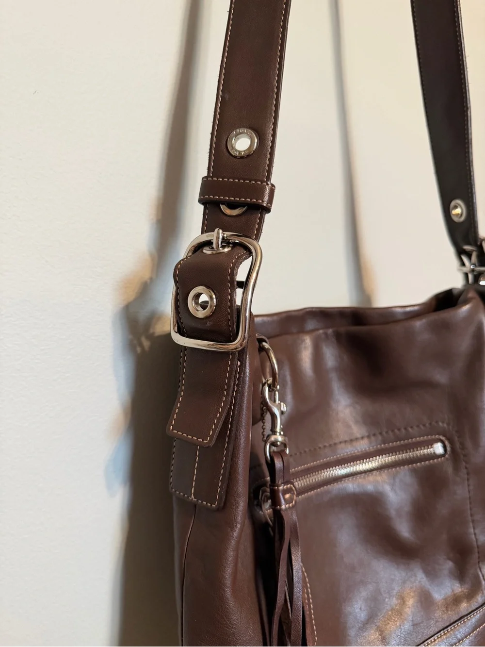 Vintage Coach Brown Leather Crossbody Bag - Timeless Everyday Style